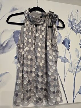 White House Black Market Light Gray Blouse